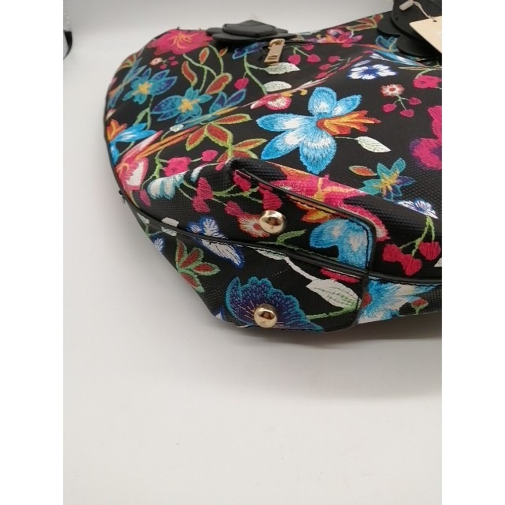 Mellow World Handbag Womens Multicolor Floral XL Zip Close Double Handle NEW‎ - Picture 4 of 7